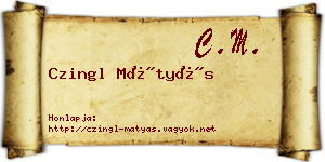 Czingl Mátyás névjegykártya