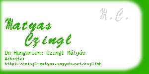 matyas czingl business card