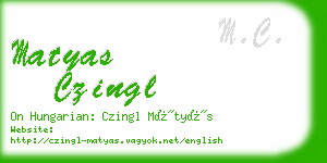 matyas czingl business card